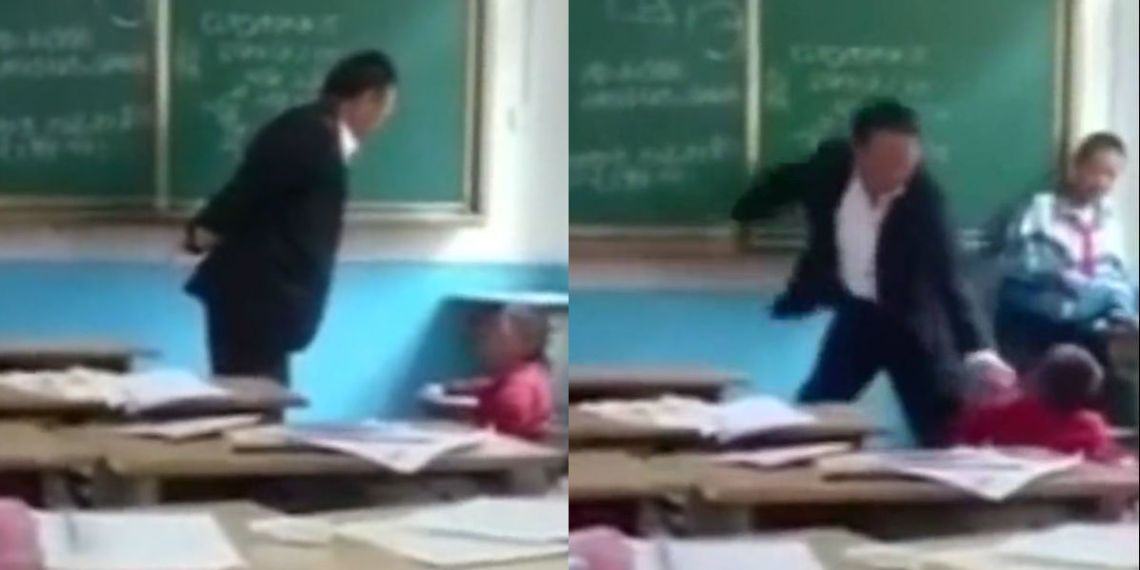 ضرب و شتم وحشیانه دانش آموز خردسال توسط معلم + فیلم//