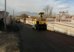 زیرسازی و آسفالت دو خیابان شهر قهستان