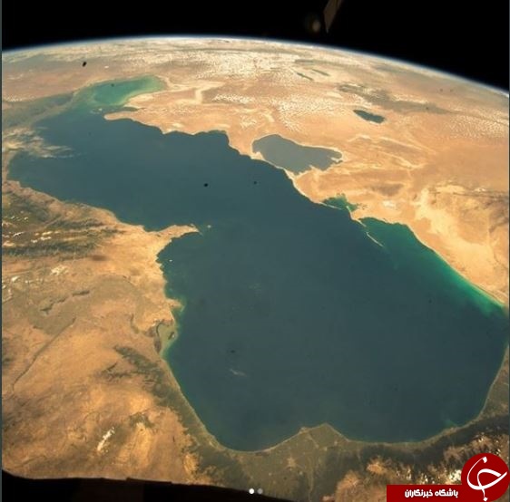 تصویر زیبایی که یک فضانورد از دریای خزر گرفت