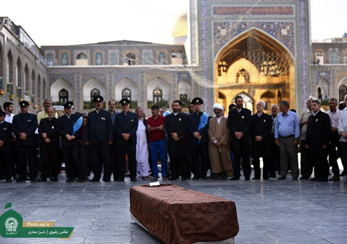 تشییع پیکر آیت‌الله مرتضی تهرانی در حرم مطهر رضوی