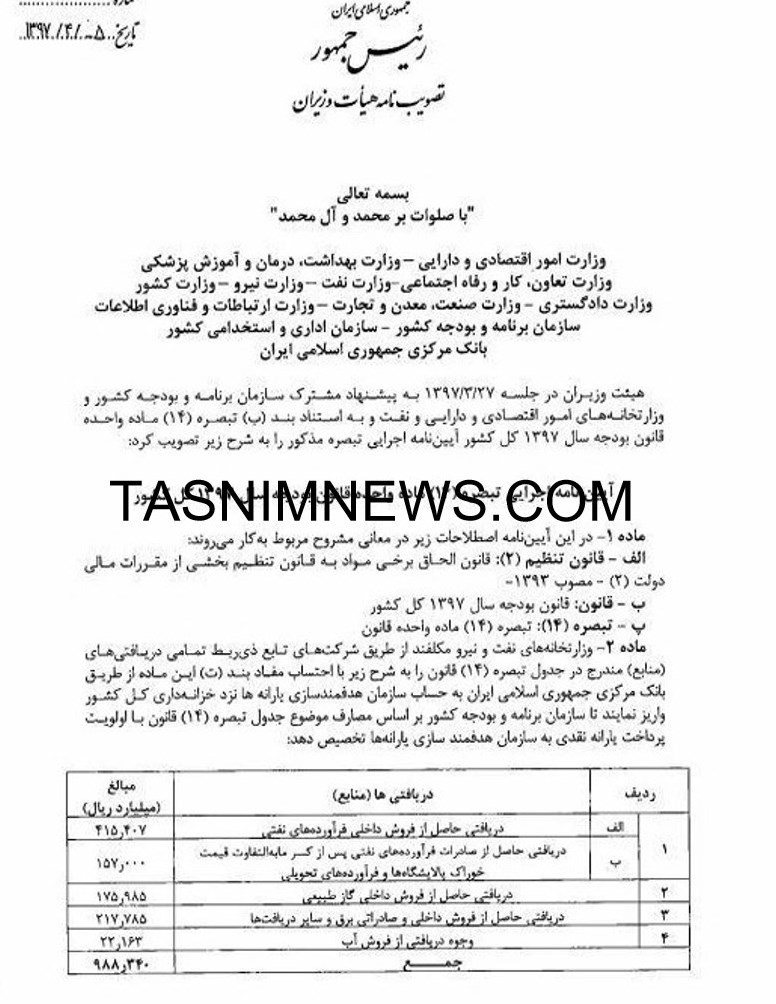 منبع درآمد میلیاردی یارانه&zwnj;ها کجاست؟+ سند