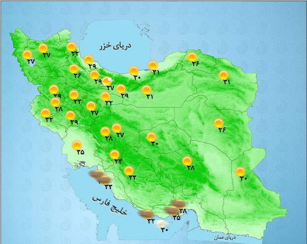 آسمان آفتابی در برخی مناطق کشور+ جدول آسمان آفتابی در برخی مناطق کشور+ جدول