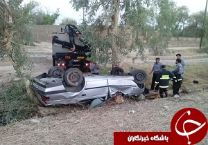 مصدوم شدن یک نفر بر اثر واژگونی پژو 405