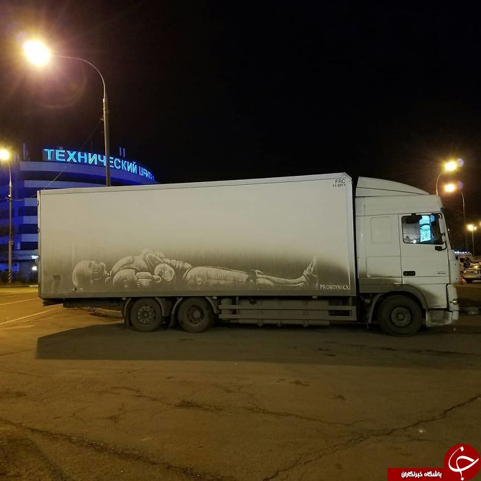 خلق نقاشی های شگفت انگیز بر روی ماشین های کثیف+تصاویر