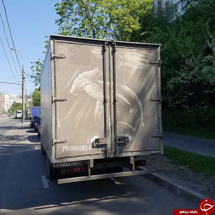 خلق نقاشی های شگفت انگیز بر روی ماشین های کثیف+تصاویر