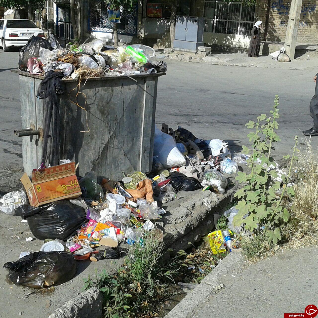 انباشت زباله در خیابان&zwnj;های مریوان + تصاویر