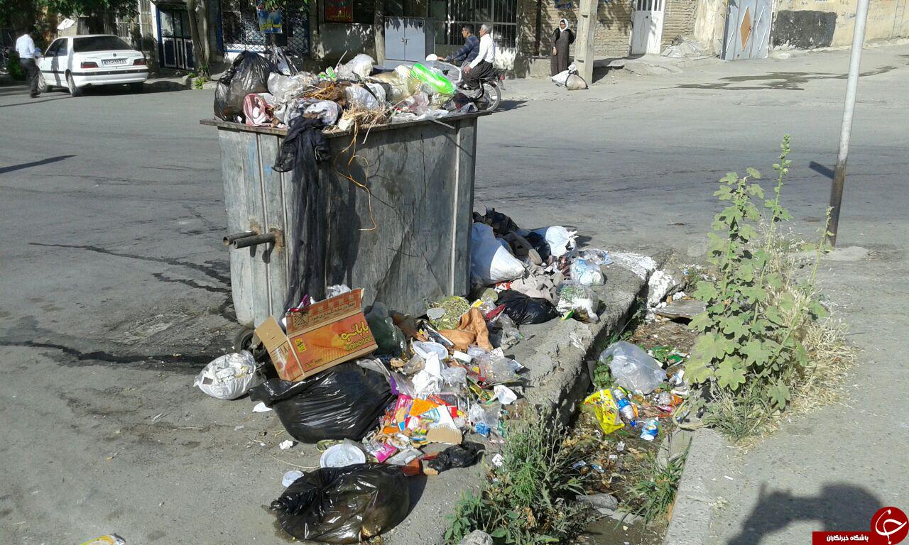 انباشت زباله در خیابان&zwnj;های مریوان + تصاویر