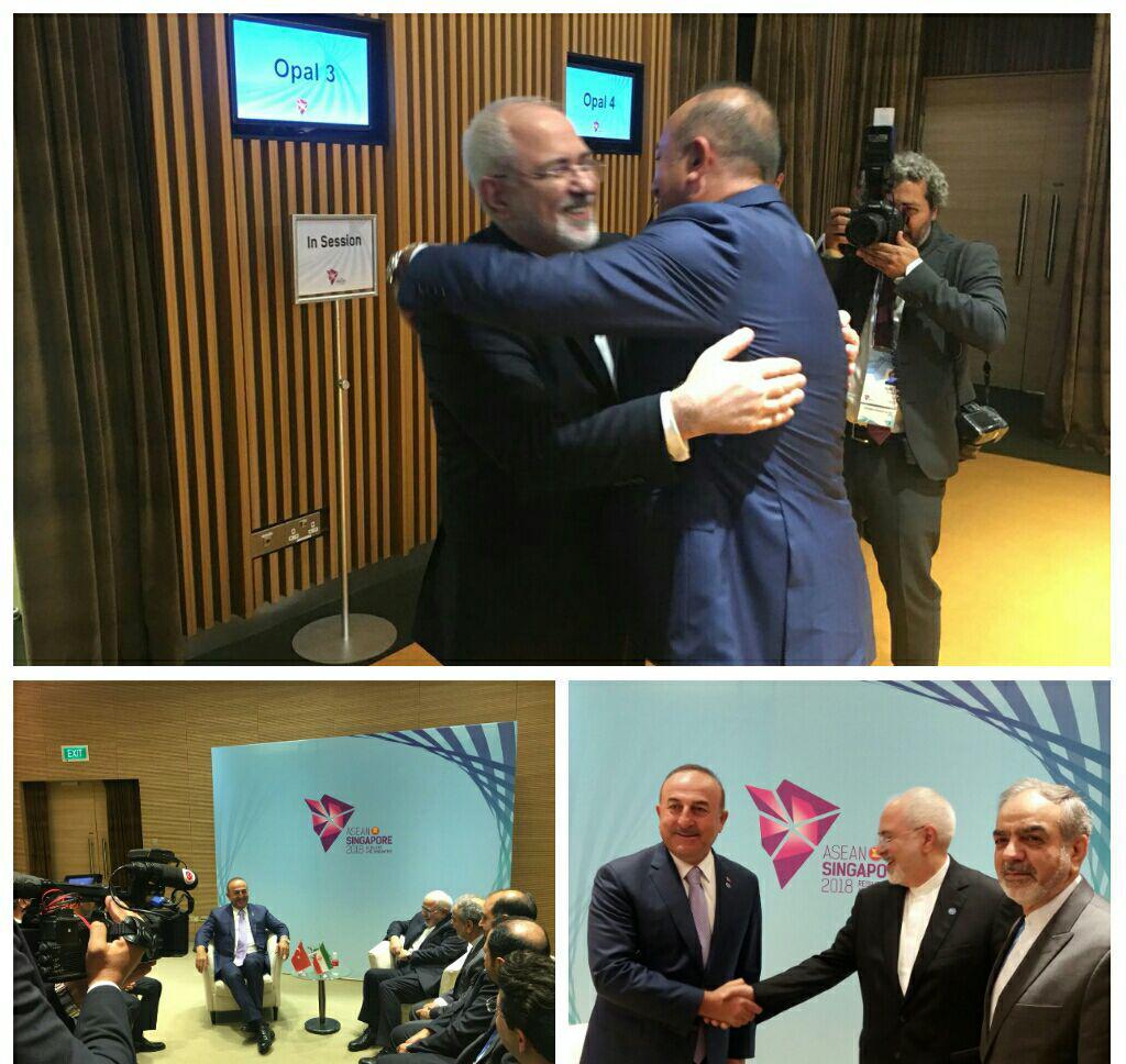 ظریف با همتای ترک خود دیدار و گفت‌وگو کرد