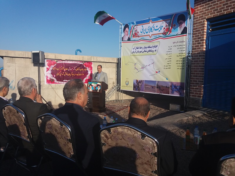 ایستگاه پمپماژ وخط انتقال آب روستاهای کرمان افتتاح شد