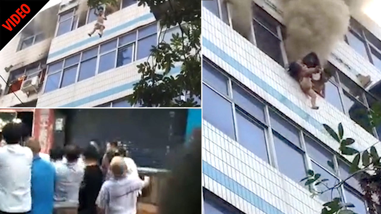 فداکاری کم نظیر مادر جوان در نجات جان دو کودک + فیلم//