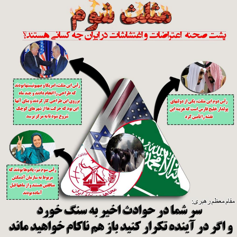 مثلث شوم اغتشاشات در ایران چه کسانی هستند؟+اینفوگرافیگ