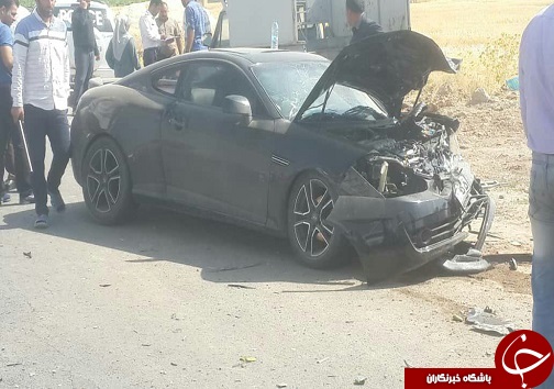 مصدومیت ۵ نفر در تصادف چهار خودرو در جاده بروجرد نهاوند+تصاویر