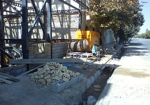 اشغال سواره رو توسط کارگاه‌های ساختمانی