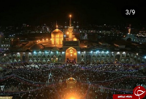 تصاویر زیبا از چراغ&zwnj;آرایی حرم مطهر امام رضا(ع)
