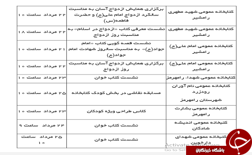 هفته چهارم مردادماه در کتابخانه&zwnj;های عمومی خوزستان چه خبر است؟