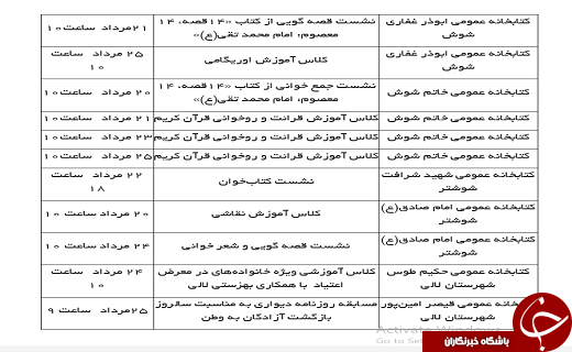 هفته چهارم مردادماه در کتابخانه&zwnj;های عمومی خوزستان چه خبر است؟