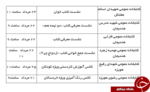 هفته چهارم مردادماه در کتابخانه&zwnj;های عمومی خوزستان چه خبر است؟