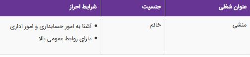 استخدام منشی در یک شرکت معتبر در تهران