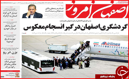 صفحه نخست روزنامه&zwnj;های استانی؛