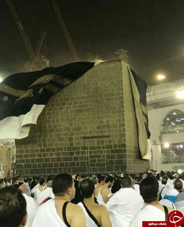 تصویری دیدنی از کعبه پس از طوفان دیشب+عکس