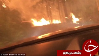 اقدام خطرناک پدر و پسر در میان شعله&zwnj;های آتش +فیلم