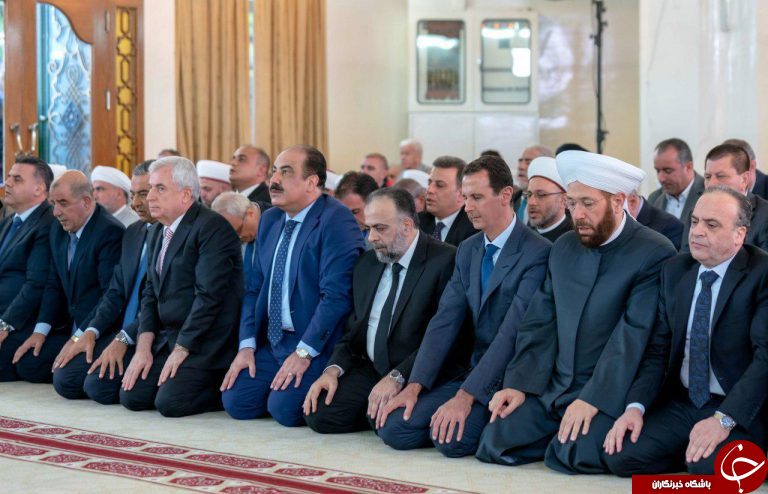 حضور بشار اسد در نماز عيد قربان+ تصاویر