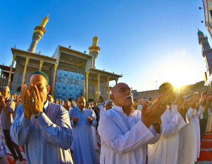 تصاویری زیبا صفوف زیبای نماز عید قربان در کاظمین