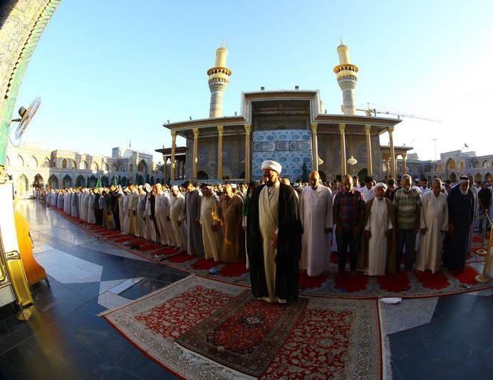 تصاویری زیبا صفوف زیبای نماز عید قربان در کاظمین