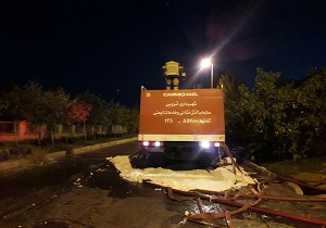 اتصالی  برق علت احتمالی آتش سوزی در شهرک صنعتی لیا