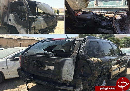 حریق دو خودرو در خیابان ناصرخسرو خرم آباد+عکس