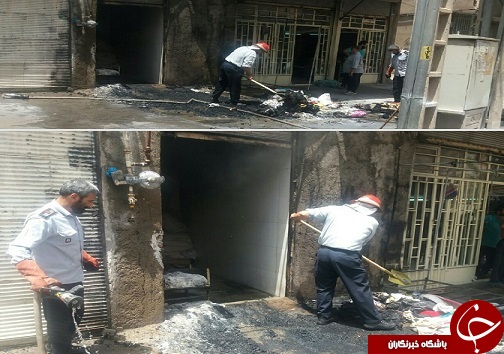 حریق دو باب مغازه در خیابان مولوی خرم آباد+عکس