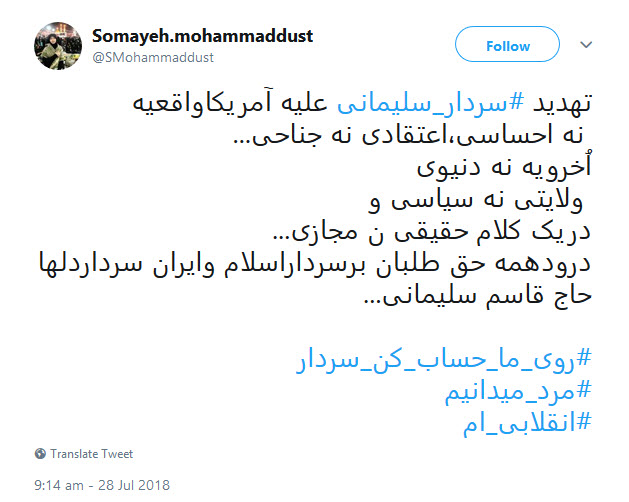 سردار سلیمانی روی ما حساب کن + تصویر