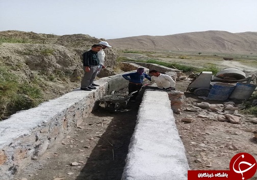 انتقال آب کشاورزی با بهسازی کانال های آبیاری در میداود