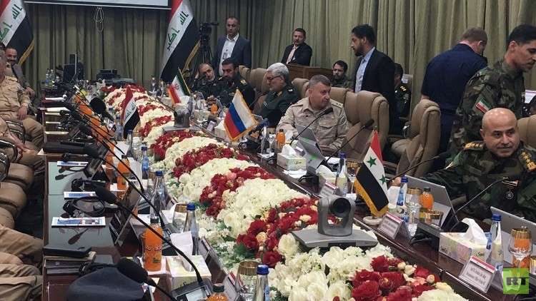 نشست مسئولان نظامی بلندپایه عراق، ایران، سوریه و روسیه در بغداد نشست مسئولان نظامی بلندپایه عراق، ایران، سوریه و روسیه در بغداد