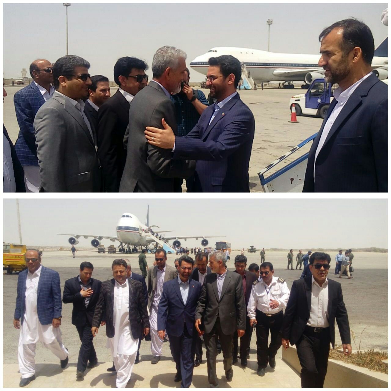 وزیر ارتباطات و‌ فناوری اطلاعات وارد فرودگاه کنارک شد