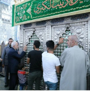 ظریف به زیارت حضرت زینب(س) رفت+عکس