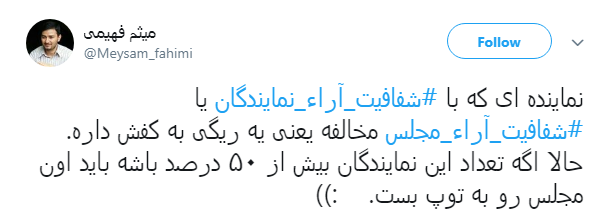 مطالبه&zwnj;گری کاربران از نمایندگان با هشتگ#شفافیت_آراء_مجلس+ تصاویر