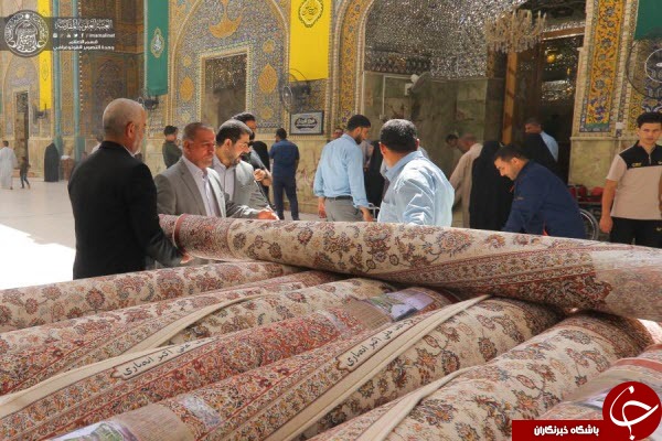 تصاویری از حرم علوی مفروش به فرش&zwnj;های فاخر کاشانی+عکس