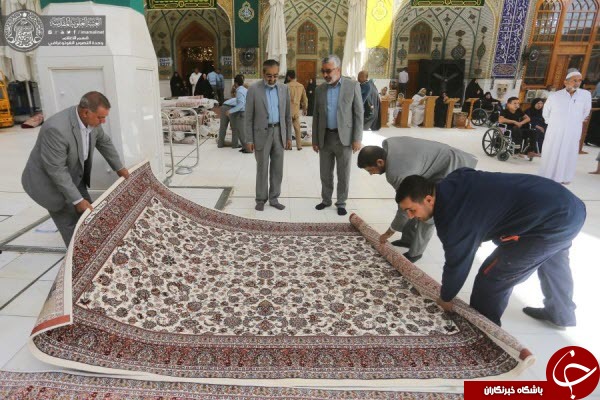 تصاویری از حرم علوی مفروش به فرش&zwnj;های فاخر کاشانی+عکس