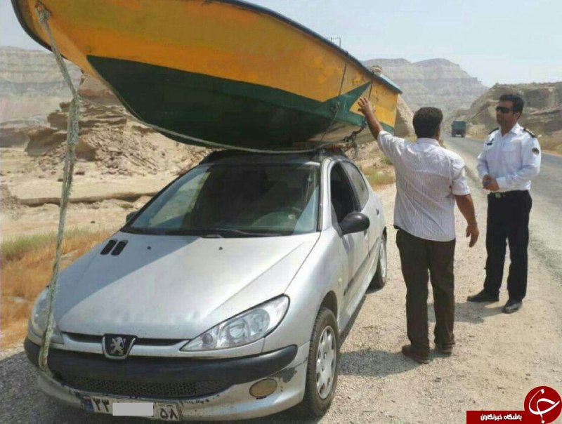 حمل یک فروند قایق با پژو 206 + عکس