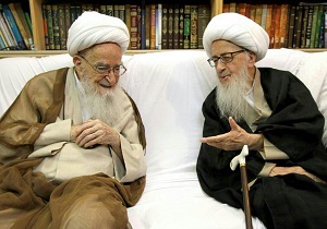 دیدار حاج صادقی با حضرات آیات صافی گلپایگانی و وحید خراسانی