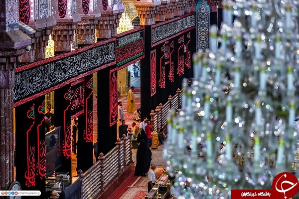 حرم امام حسین&zwnj;(ع) در کربلا سیاه&zwnj;پوش شد+عکس