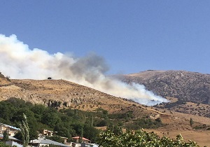 آتش‌سوزی جنگل‌های روستای "نوده فاراب" + فیلم