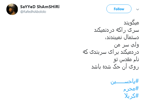 کاربران به مناسبت دومین شب محرم هشتگ #ورود_به_کربلا را منتشر کردند+تصاویر