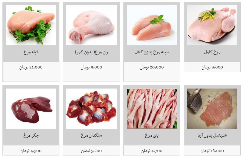 قیمت مرغ و انواع آلایش آن در میادین میوه و تره بار