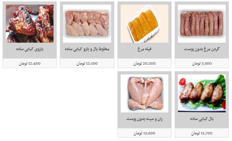 قیمت مرغ و انواع آلایش آن در میادین میوه و تره بار