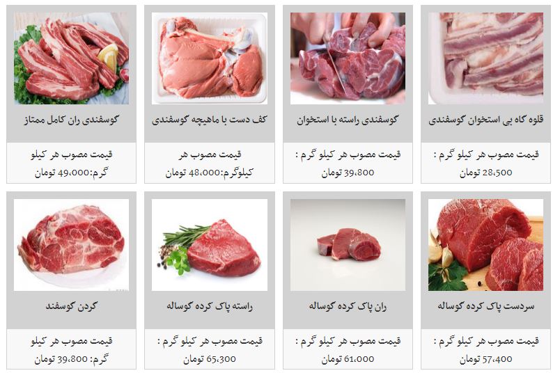 افزایش نسبی قیمت گوشت در غرفه تره بار