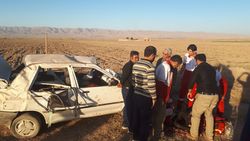 امداد رسانی به مصدومین حادثه واژگونی پرایددر قوچان