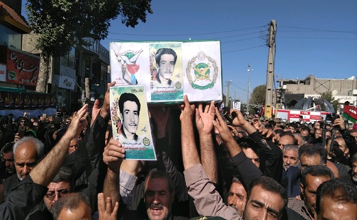 تشییع پیکر مطهر شهید جمشید صیادی در الوند