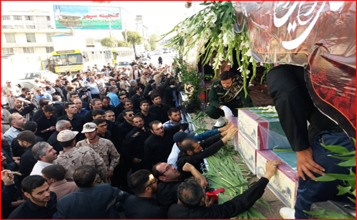 پیکر مطهر شهیدان گمنام در کرمانشاه تشییع شد